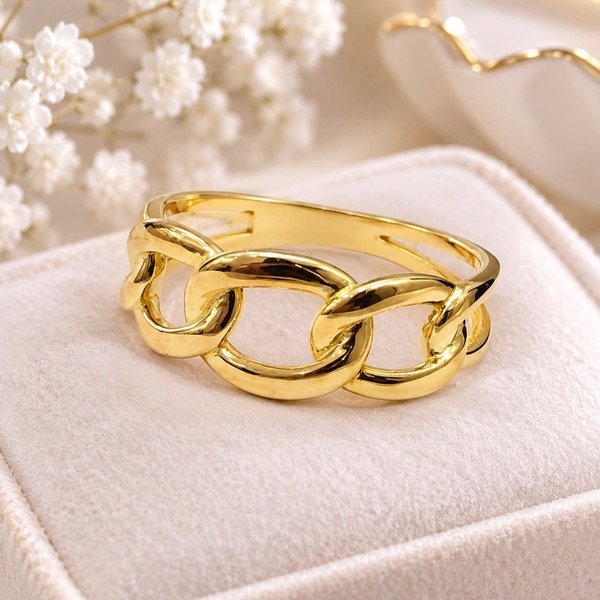 Producto - Anillo trenzado en Plata 925 Dorado