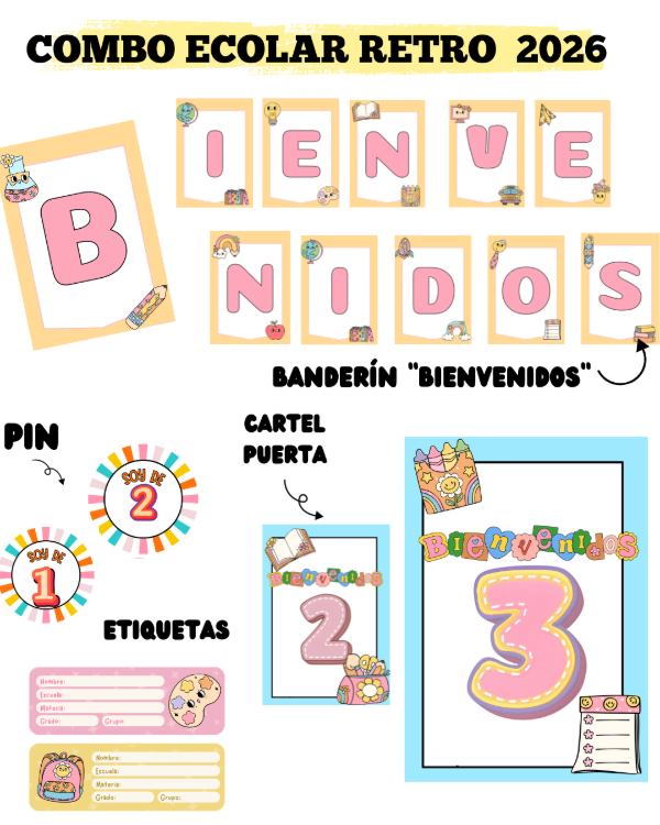 Producto - COMBO ESCOLAR RETRO 2026. Primer ciclo