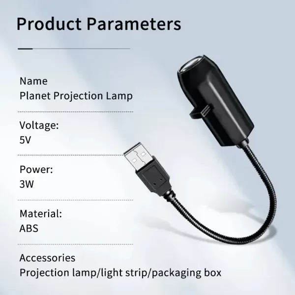 Producto - Mini Proyector Luz Led Nocturna Usb Luna Planetas 10 Chips - 6