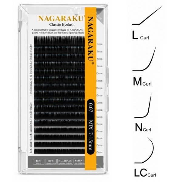 Producto - Extensiones Nagaraku - Curvatura L, N, M(LU), LC - 0,07 MIX