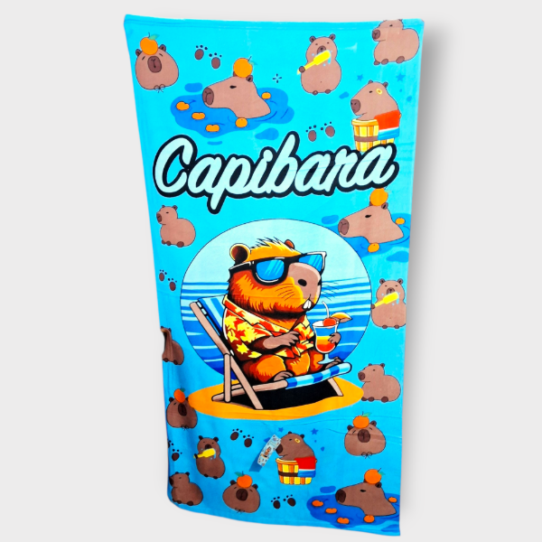 Producto - Toallón Infantil 140x70cm Capibara Celeste