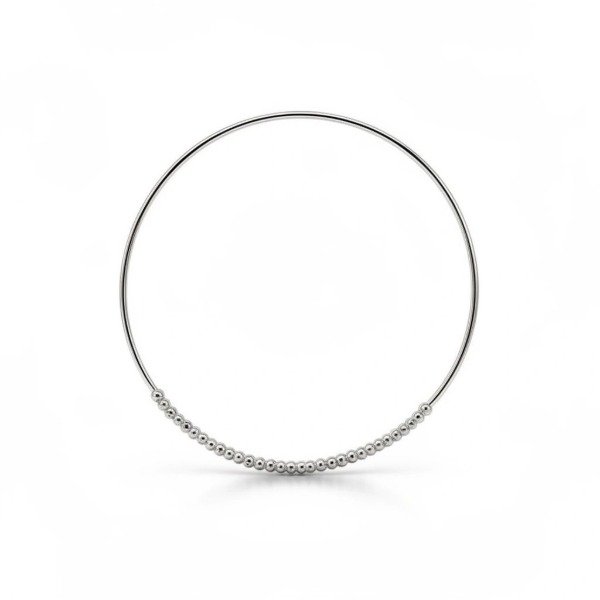 Producto - Esclava acero blanco con bolitas