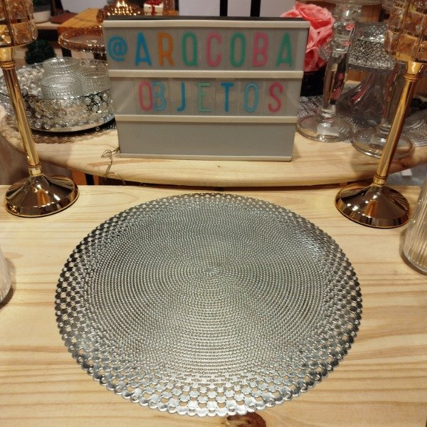 Producto - Set x 6 individuales PVC plata mandala