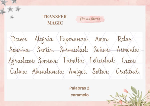 Producto - Transfer magic - Palabras 2 Caramelo