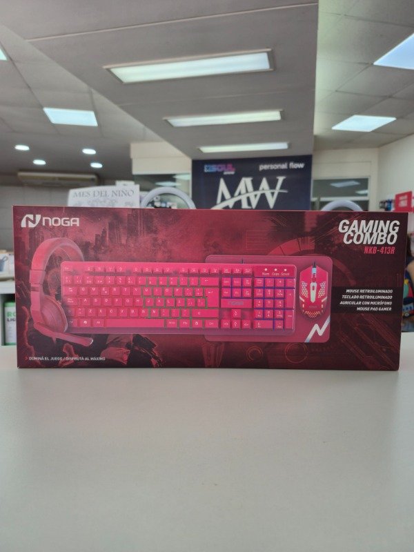 Producto - Kit Gamer 4 en 1 Rojo Noga NKB-413
