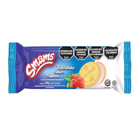 Producto - Galletitas rellenas de frutilla105gr SIN TACC SMAMS