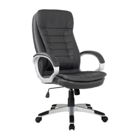 Producto - Silla oficina -apoyabrazos acolchonados -5 ruedas -reclinable TILT -cuerina