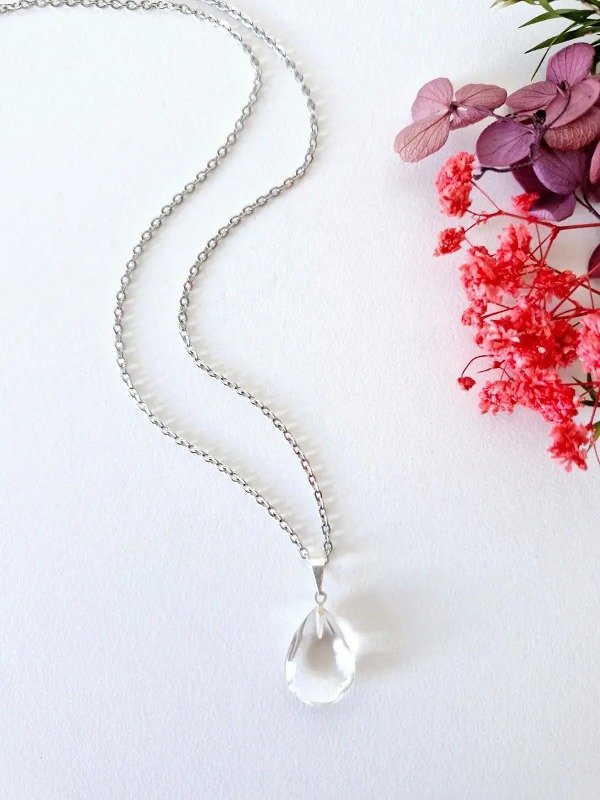 Producto - Collar Gota Cuarzo Cristal Claridad - 0