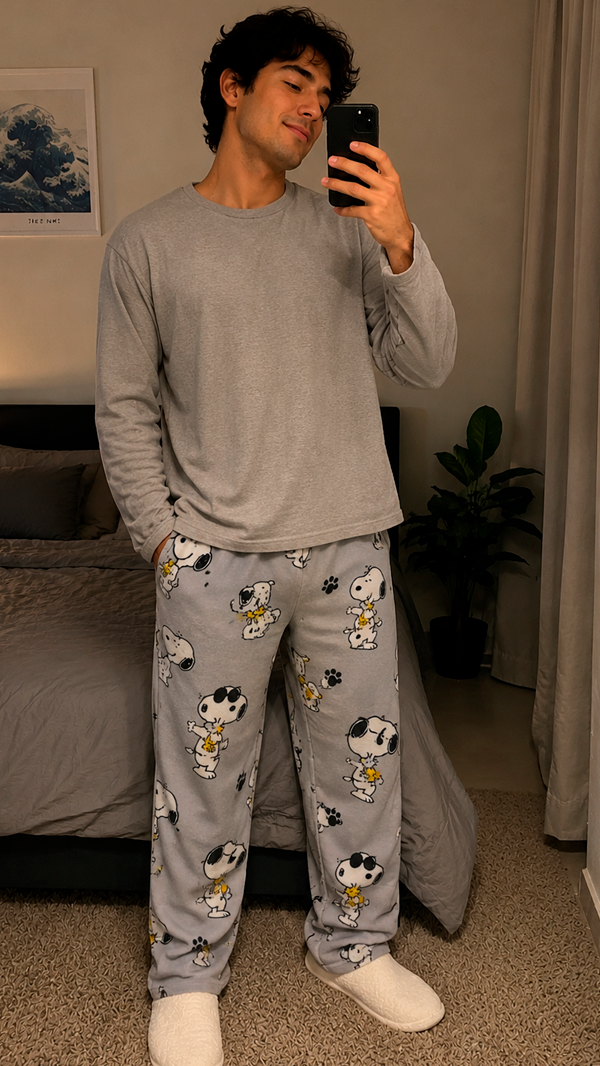 Producto - Pant Polar Snoopy Gris
