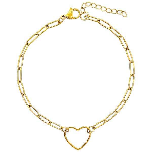 Producto - Pulsera de acero dorado - Chain - Corazón