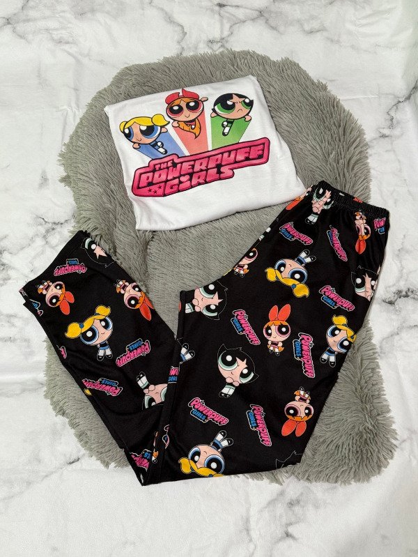 Producto - Pijama animado pantalon largo + remera manga corta - Superpoderosas NUEVO
