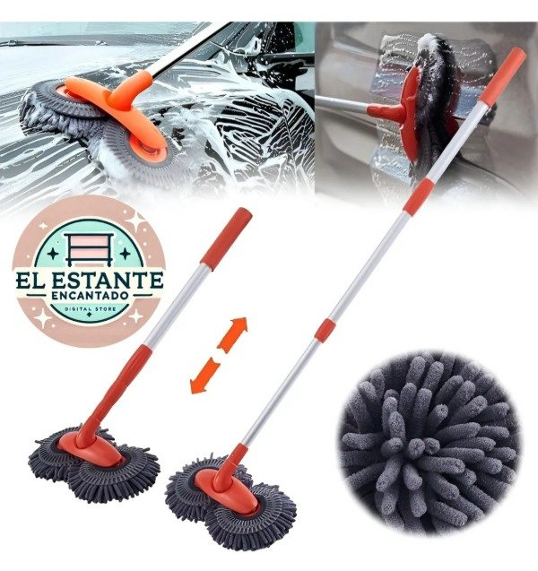 Producto - Cepillo Giratorio Retractil Para Lavar Autos Microfibra