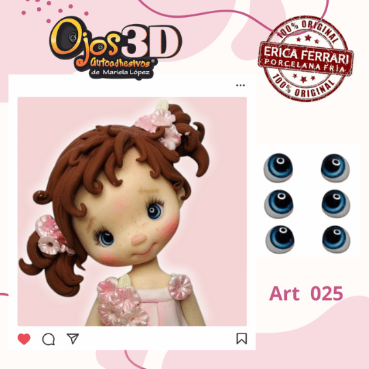 Producto - Ojito 3D art 025 Erica Ferrari AZULES