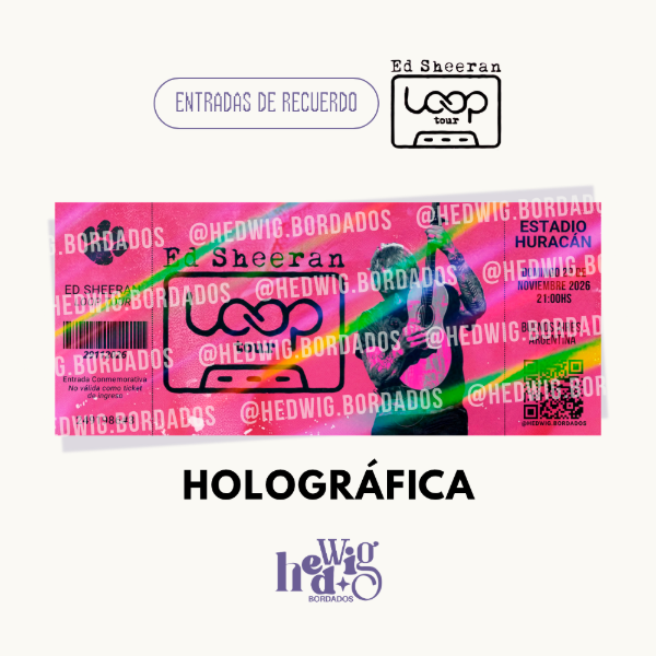 Producto - Entradas de recuerdo 14x6 HOLOGRAFICAS - ED SHEERAN Loop Tour Huracan #2