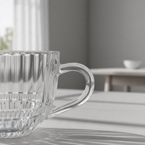 Producto - SET DE TE 6 TAZAS CON PLATO DE VIDRIO 230ML DELI GLASS PREMIUM - 2