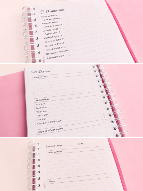 Producto - Cuaderno de viajes Planisferio rosa - 4