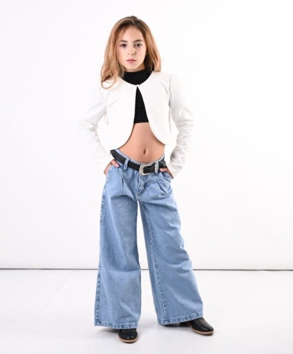 Producto - Wide Leg Pinzado Celeste Teens (PT17)