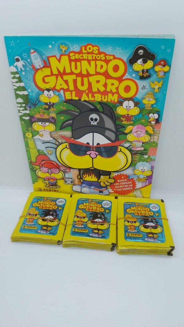 Producto - Álbum vacío + sobres - Los Secretos del Mundo Gaturro