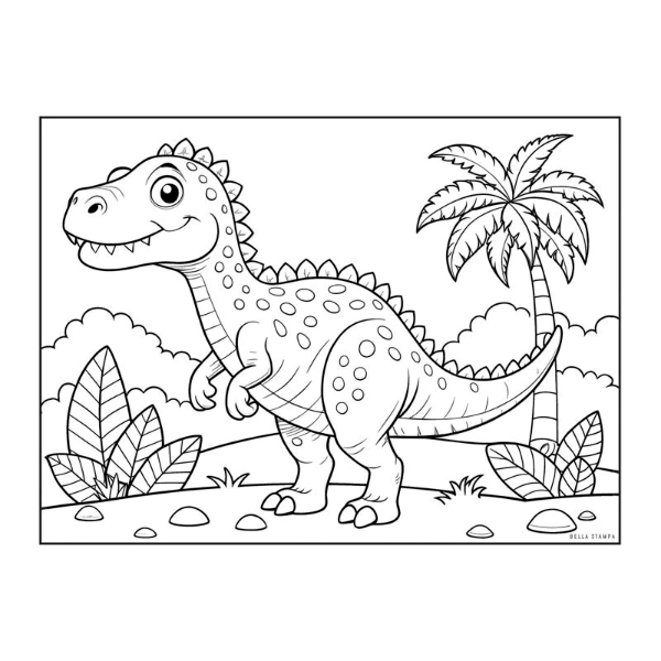 Producto - Individual DINOSAURIO - Plato de sitio para colorear x12u.