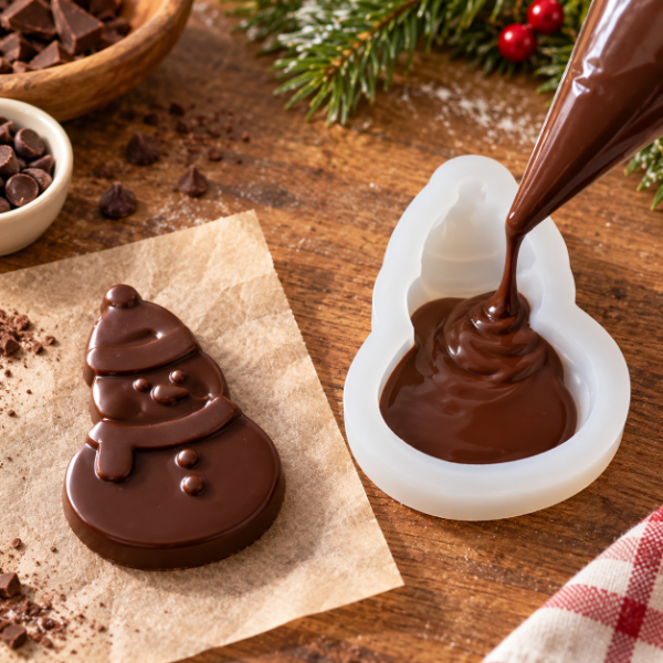 Producto - MOLDE DE SILICONA MUÑECO DE NIEVE PARA VELA O CHOCOLATE 3A10 7X5CM - 1