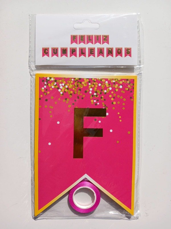 Producto - Banderín Confetti "FC" Fucsia