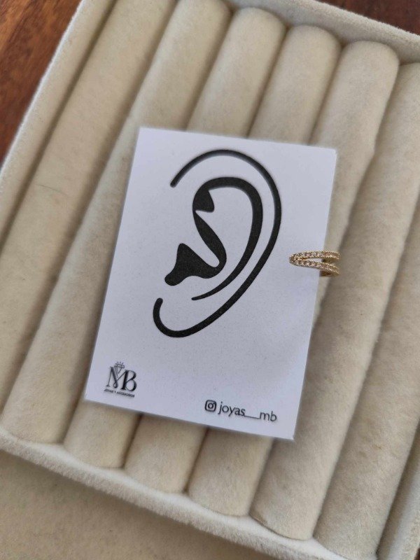 Producto - Aro cuff cruzado strass modelo 2. Dorado