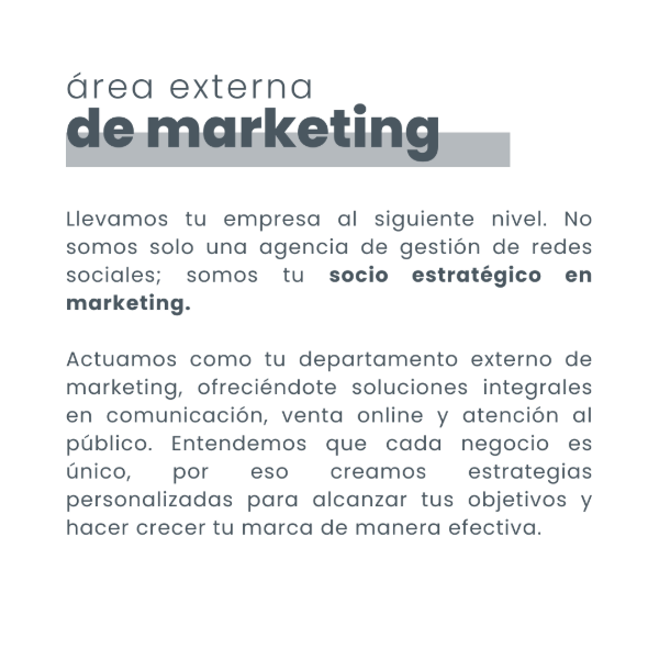 Producto - Área externa de Marketing