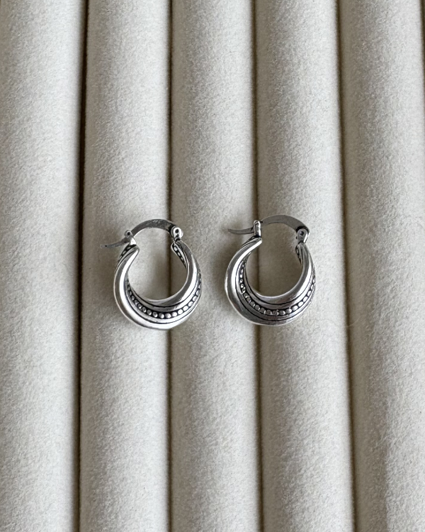 Producto - Argollas con detalles de acero blanco 1.5cmd