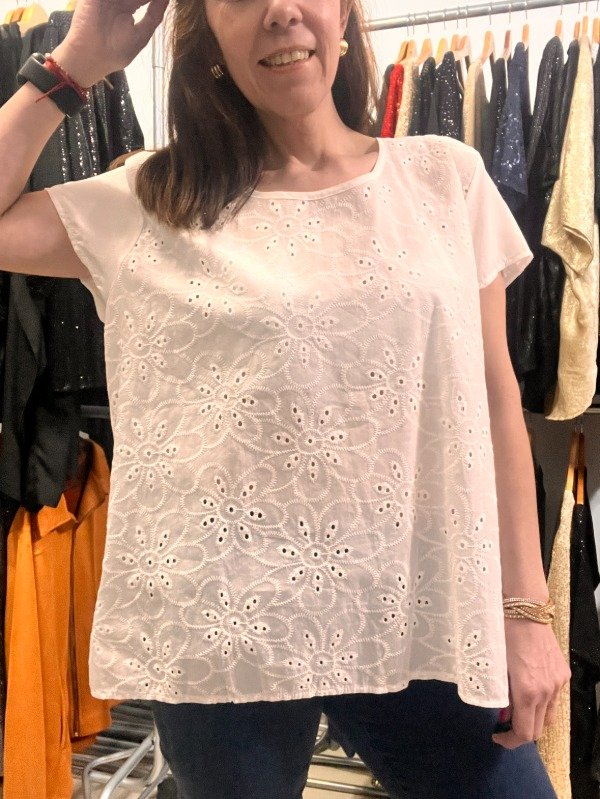 Producto - Remeras Importadas Broderie 32.725 Transfer 120 cm contorno - Blanca