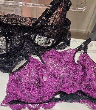 Producto - Modelo EMILIA arco encaje negro-bco-violeta