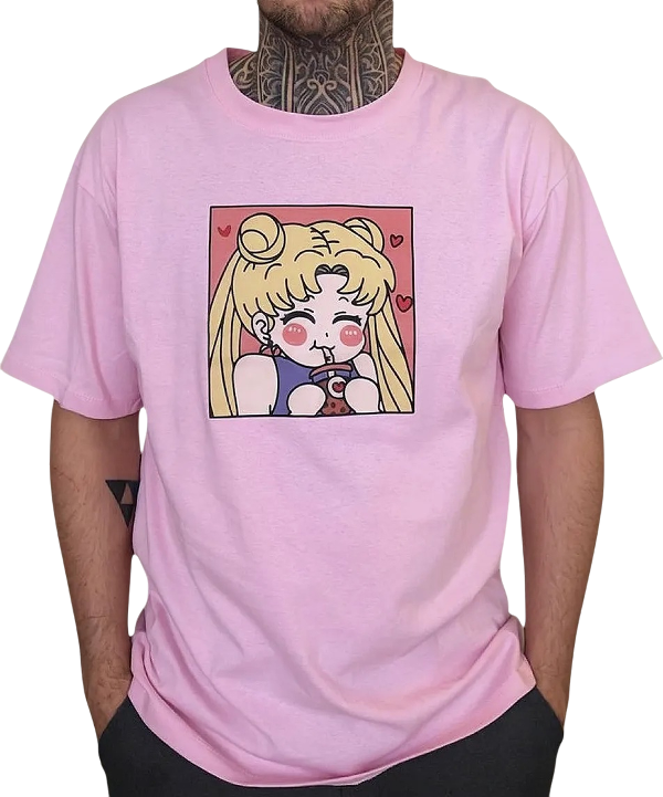 Producto - Remera DTF Oversize Algodón Serena Sorbete Cute Sailor Moon