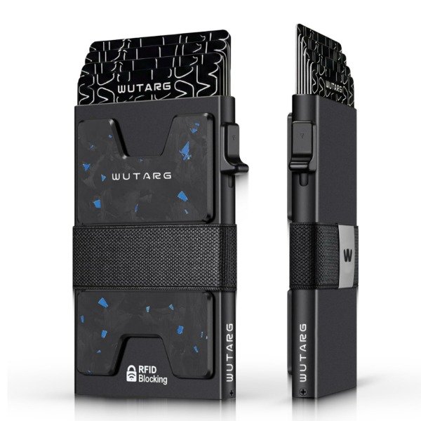 Producto - Billetera Wutarg K11 Carbon Series Rfid Hasta 12 Tarjetas azul