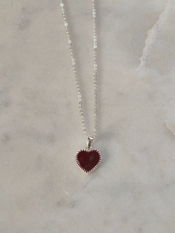 Producto - Collar corazón rojo
