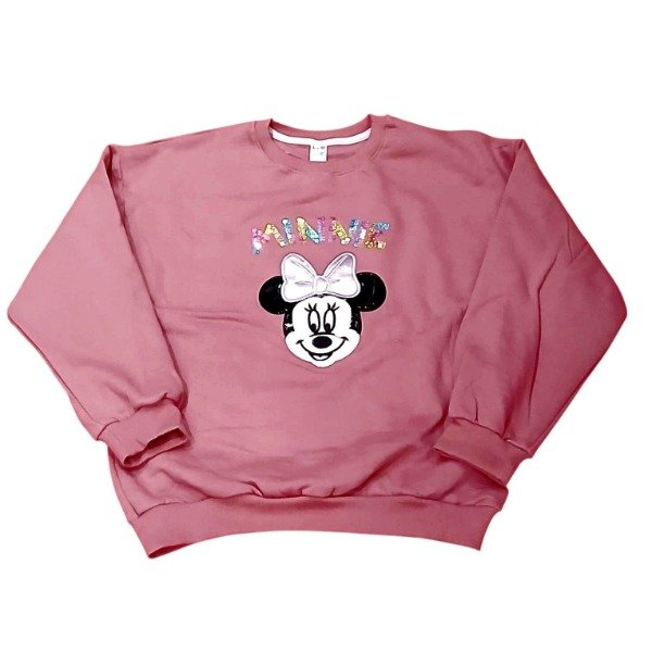 Producto - Buzo Overzise en friza Nena Bordado Minnie Rosa viejo T16