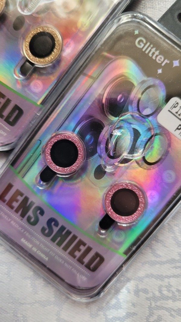 Producto - Iph 11 / iph 12 y iph 12 mini protector de camara brillo rosa