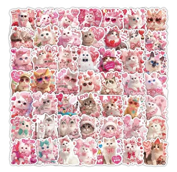 Producto - STICKERS MICHIS ROMANTICOS