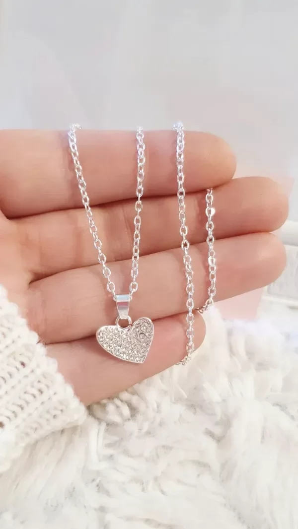 Producto - Conjunto con dije corazón micro blanco
