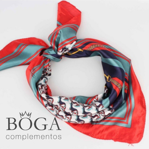 Producto - Pañuelo razo azul estribos (90×90)