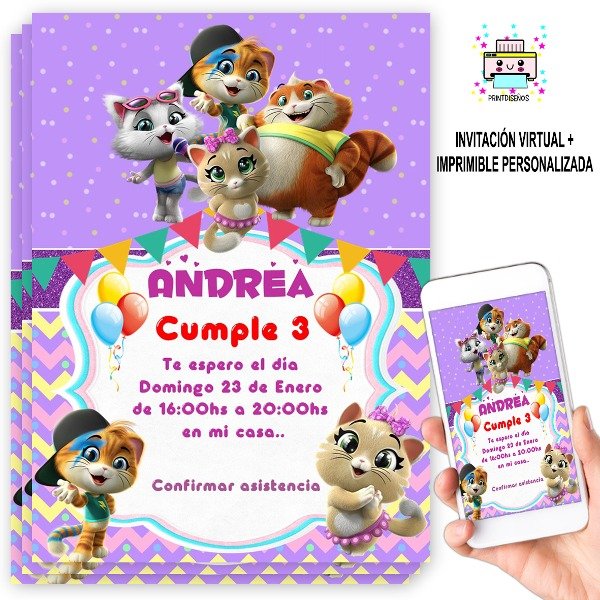 Producto - Tarjeta Invitación digital Gatos