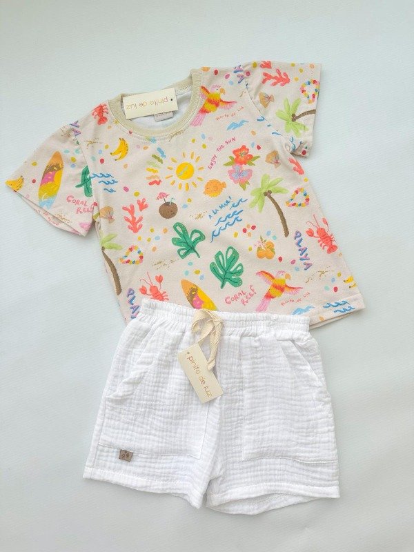 Producto - Remera playa y short gasa