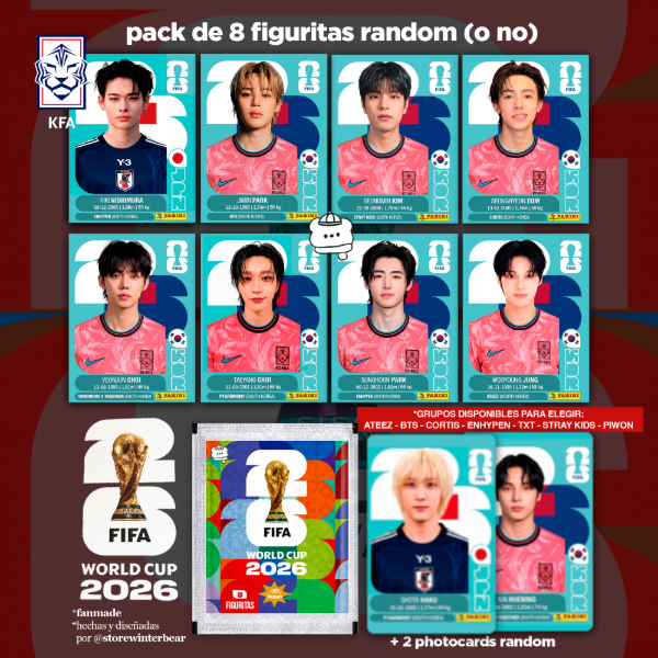 Producto - pack de 8 figuritas korea random (o no)
