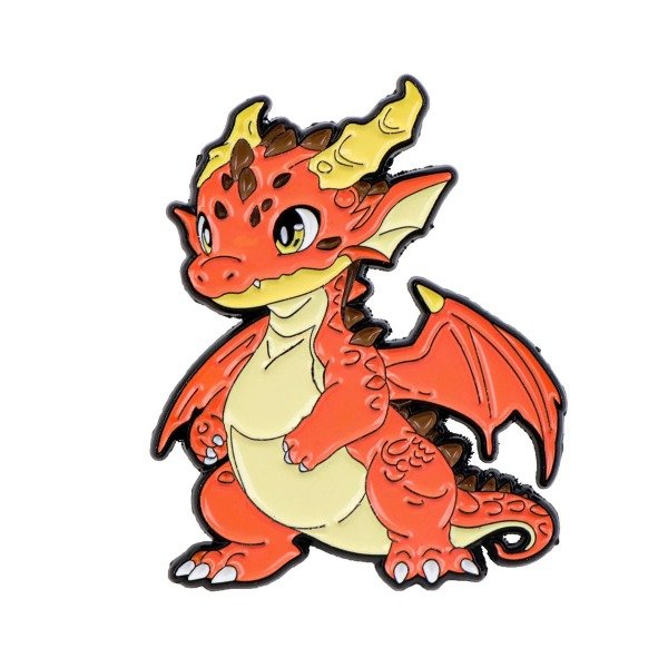 Producto - Pin Dragón Naranja perfil