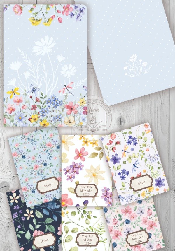 Producto - Kit Agenda 2026 Jardín Silvestre - Versión Midori y Anillado
