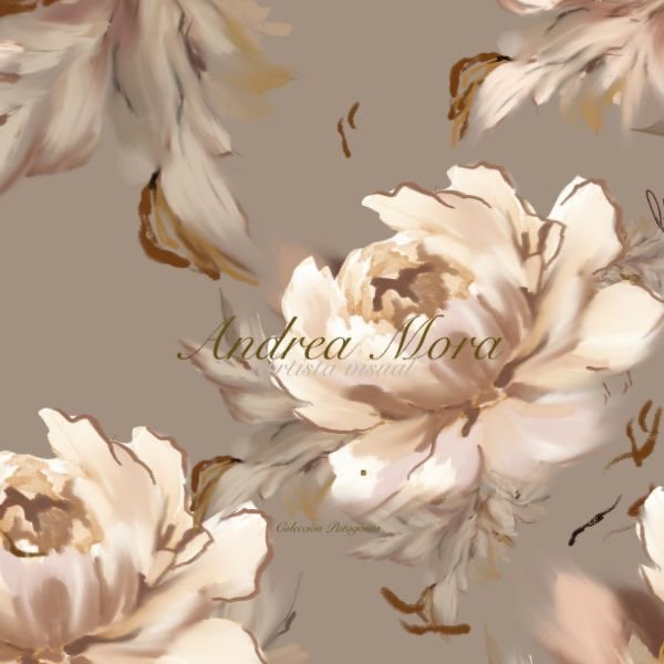 Producto - Estampa peonia hueso