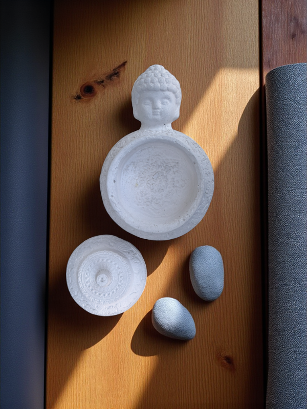 Producto - SAHUMADOR BUDA DE YESO CON TAPA 15X10X8 CM