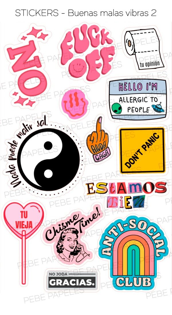 Producto - Stickers Buenas Malas Vibras 2