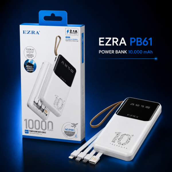 Producto - Cargador Con Linterna 5in1 10000mAh Mas Cables 2.1A USB-TPC-IOS-V8  EZ-S34 PB61. - 1