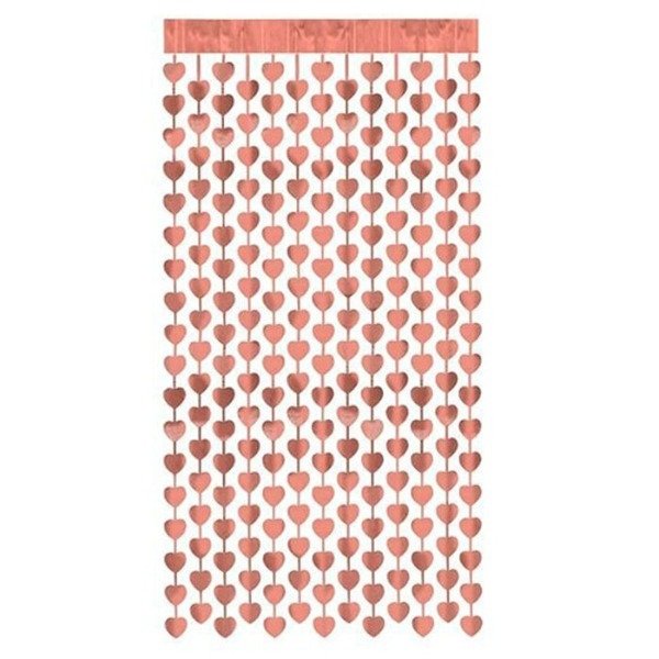 Producto - Cortina de corazones color rosa gold