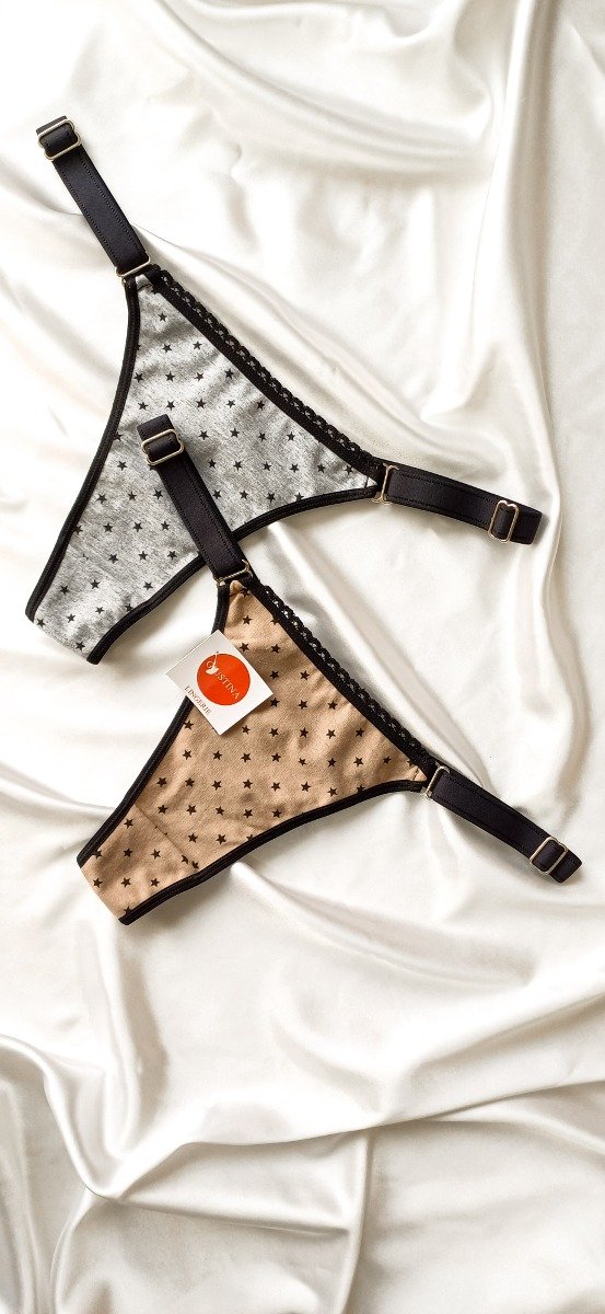 Producto - PACK X2 LESS ALGODÓN ESTRELLAS (CANELA Y GRIS)