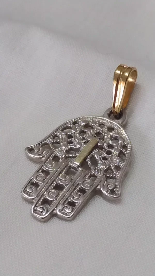 Producto - Dije de Plata y Oro mano de Fatima